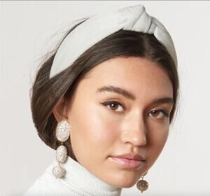 NWT! Lele Sadoughi Ice Cap Velvet Knotted Headband - Designer, Preppy